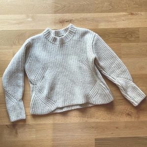 Prana Cedric Structured Lambswool Sweater Natural M EUC